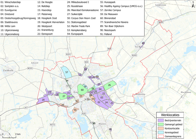 Overzicht werklocaties gemeente Groningen (18-02-2022)
